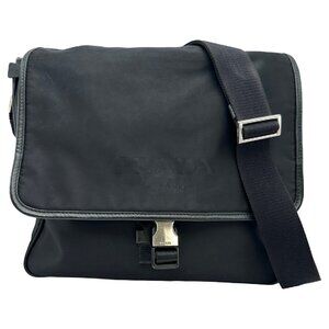 Prada messenger bag black shoulder